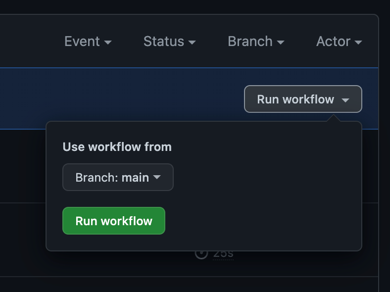 GitHub workflow dispatch